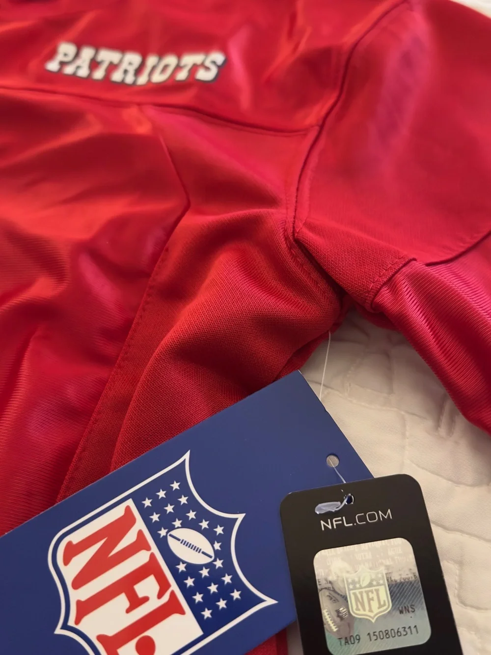 NFL Red Jersey Top with White Lettering